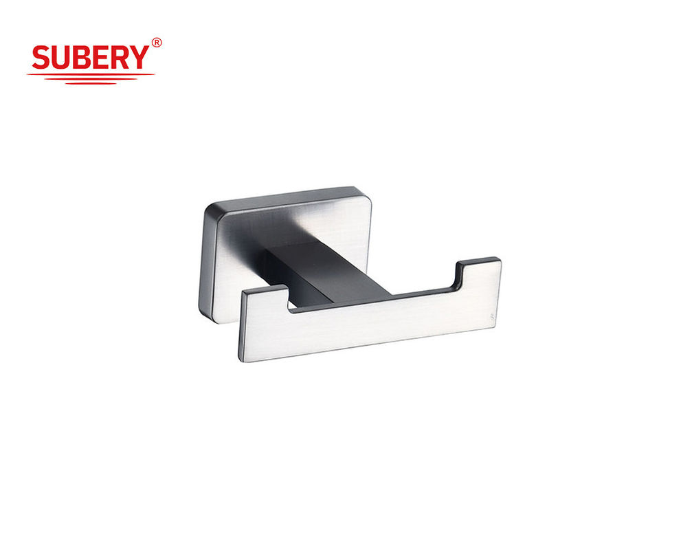 Zinc Quadrado Double Robe Hook Banheiro Arma Metal Color Design Oem Clássico