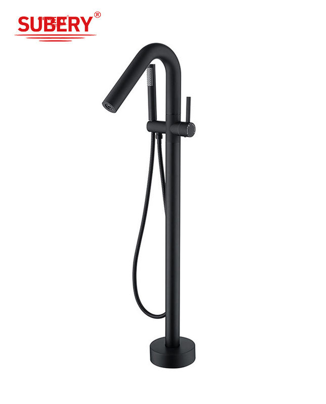 Tubos de banho montagem de sola de alavanca única com desviador Matt preto de latão OEM