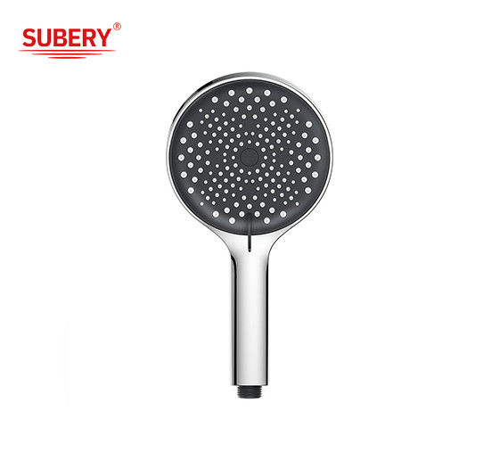 Cabeça de chuveiro com spray de mão Cabeça de chuveiro preta 3 configurações de modo Cabeças de chuveiro de alta pressão Anti-vazamento Cromo acabamento Cabeça de chuveiro