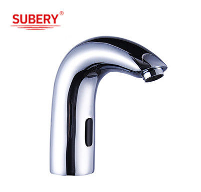 Misturador de água automático de latão sólido e quente-frio, pesado, de pescoço de cisne
