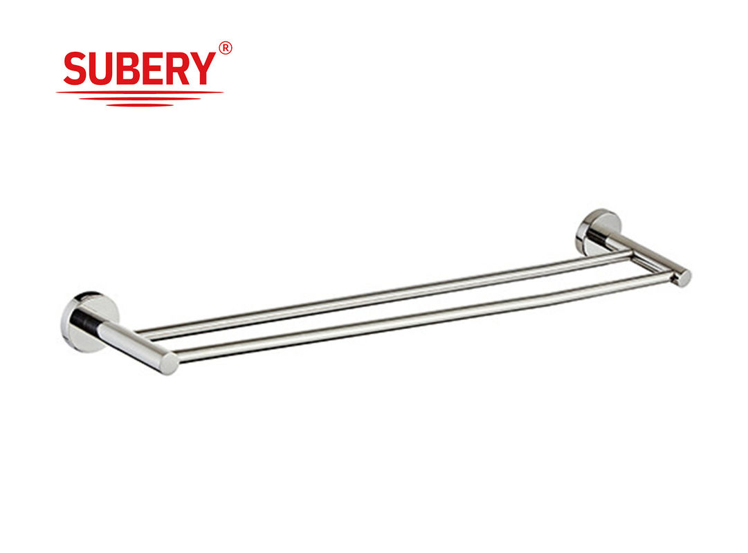 Montador de parede Acessório de banheiro Conjunto de Toalha de acabamento de cromo Modern Towel Rail Double Towel Rod