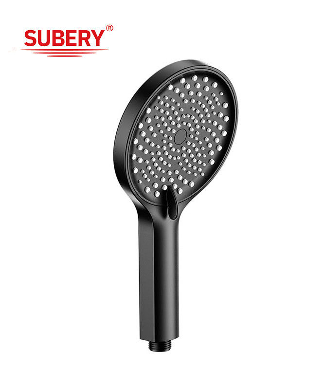 ABS plástico 3 função chuveiro manual coluna chuveiro preto banheiro novo bico de silício líquido redondo fácil limpo OEM