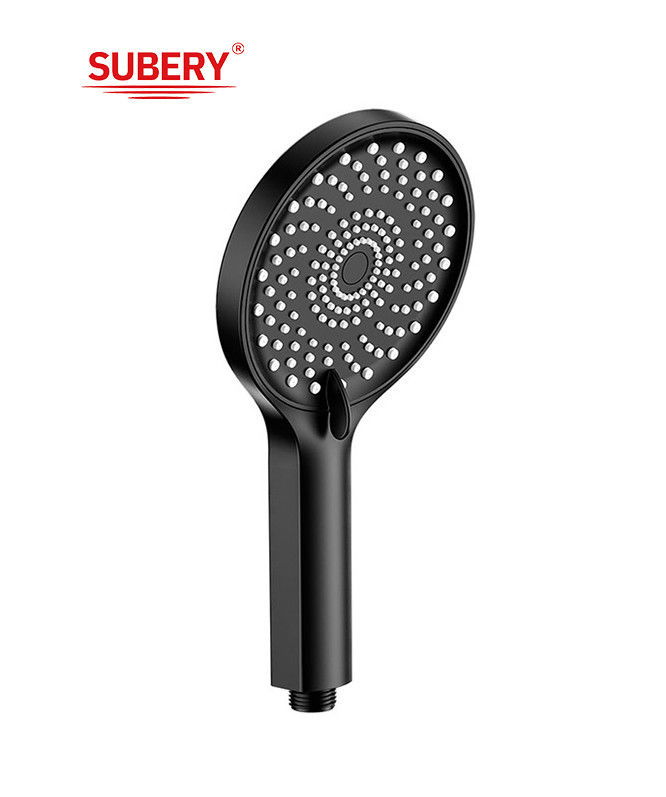 ABS 3 função chuveiro de mãos chuveiro de mão para coluna de chuveiro banheiro preto novo bico de silício líquido redondo fácil limpo OEM