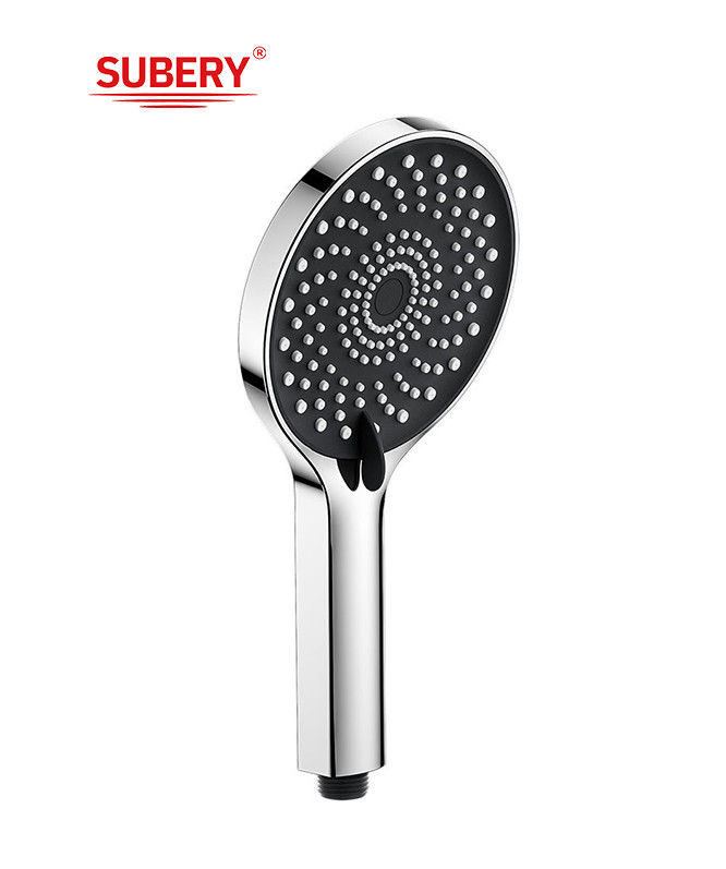 ABS 3 função chuveiro de mãos chuveiro de mão para coluna de chuveiro banheiro cromo novo bico de silício líquido redondo limpo fácil OEM
