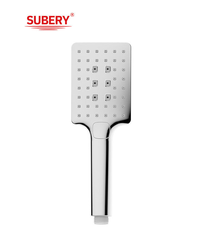 ABS 3 função chuveiro de mãos chuveiro de mão para coluna de chuveiro cromo banheiro bico de silício quadrado fácil limpo OEM