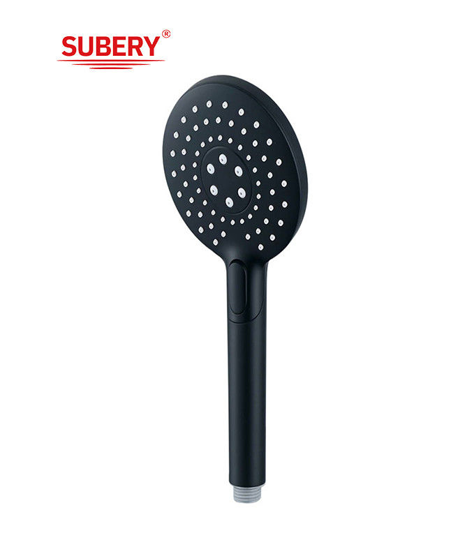 ABS plástico 3 função chuveiro de mãos chuveiro de mão para coluna de chuveiro preto mate banheiro bico de silício redondo limpo fácil OEM