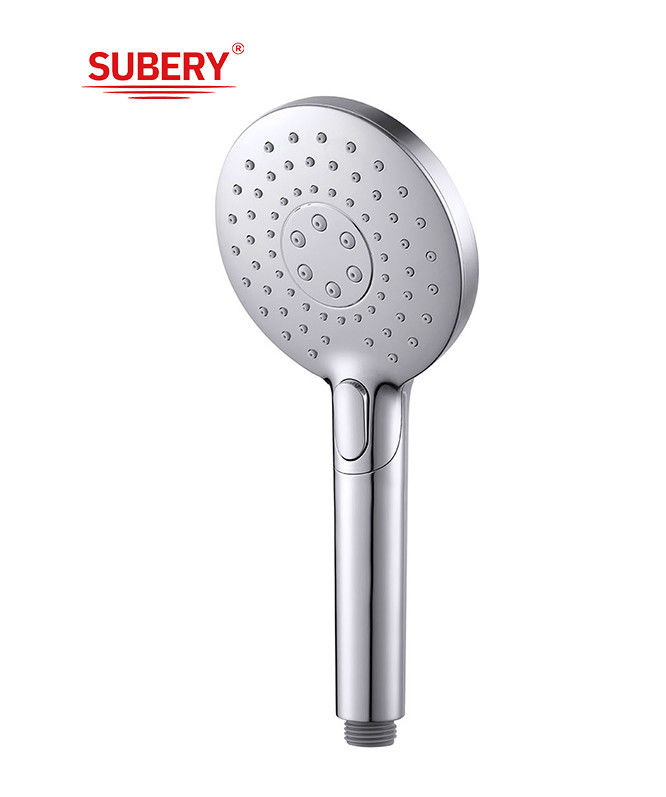 ABS 3 função chuveiro de mãos chuveiro de mão para coluna de chuveiro cromo banheiro bico de silício redondo limpo fácil OEM