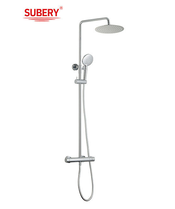 Sistema de chuveiro de chuva de luxo com coluna de chuveiro termostática de aço inoxidável